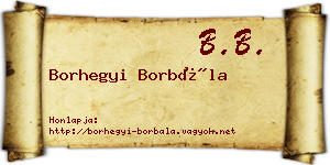 Borhegyi Borbála névjegykártya